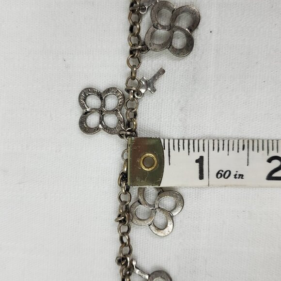 Beautiful Silver Tone Swirl Cross & Cross  Charm Bracelet Toggle Closure - Picture 8 of 8